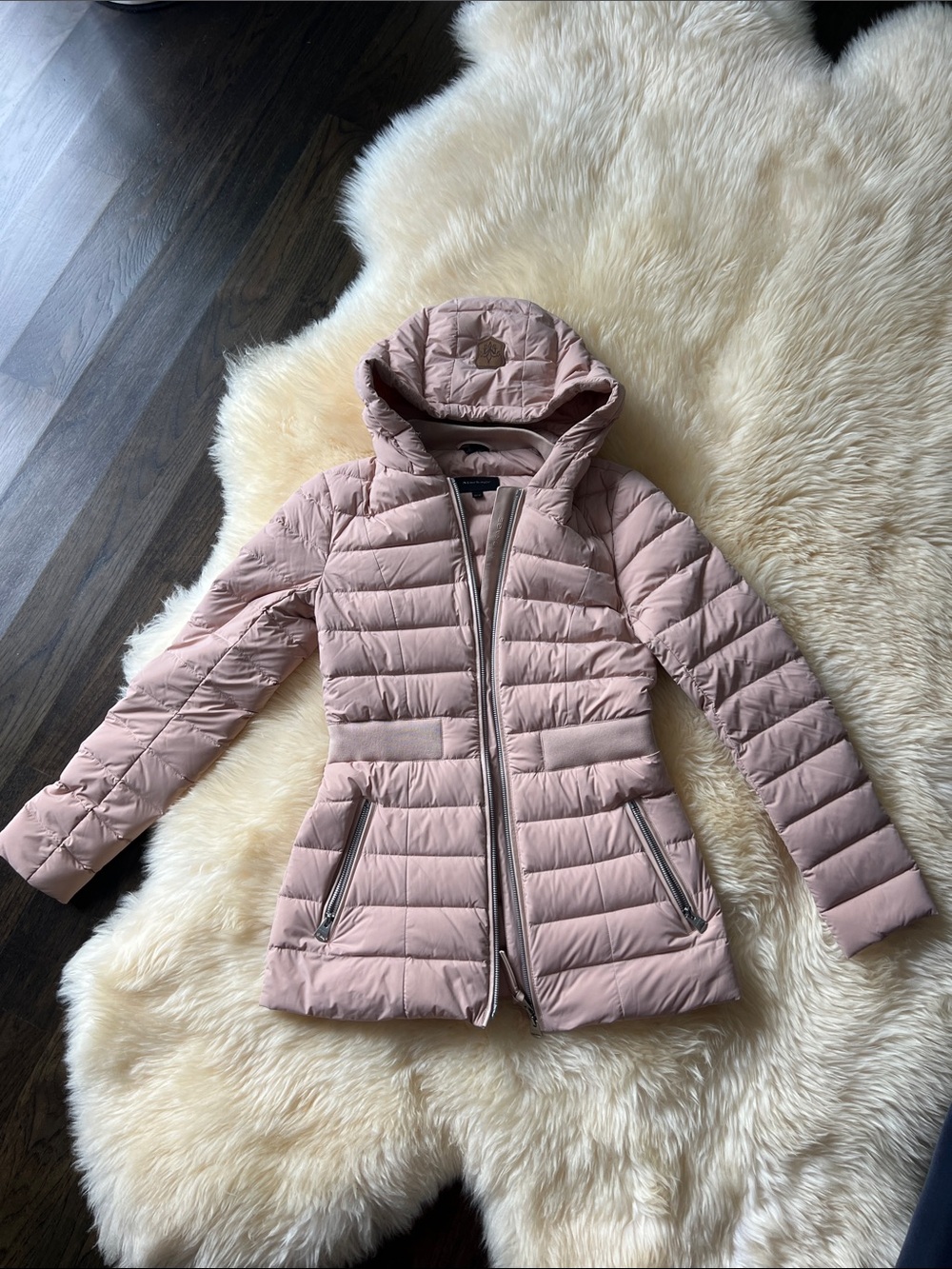 Mackage XS Lightweight Pink Quilted Hooded Women's Jacket